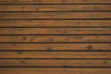 Naklejka premium Brown wooden boardwalk empty wall - background with copy space