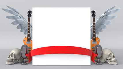 Obraz premium 3D illustration of Rock Party object elements 