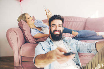 Couple at home