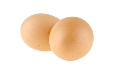 chicken eggs isolated on a white background