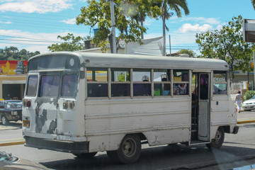 old rustic bus in Cumana city