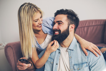 Couple at home