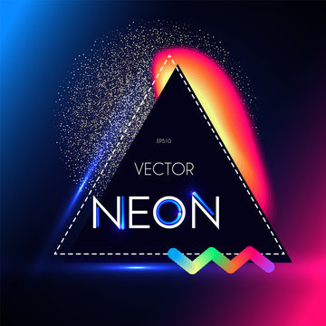 Abstract Trendy Shining Neon Banner. Colorful Cover and Poster Pemplate.