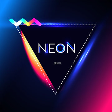 Abstract Trendy Shining Neon Banner. Colorful Cover and Poster Pemplate.