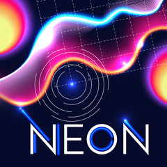 Abstract Geometric Background in 80th Style with Light, Geometric and Motion Elements.