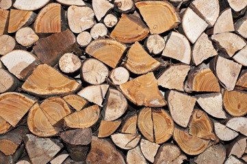 A pile of logs for a fire.