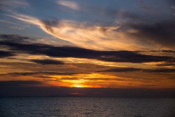 Dramatic Sunset over Adriatic Sea in Italy, Europe