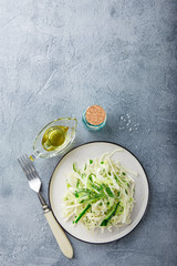 Salad with cabbage, cucumber and parsley