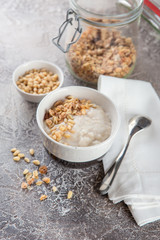 Oatmeal porridge with milk - healthy breakfast