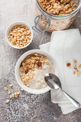 Oatmeal porridge with milk - healthy breakfast