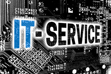 IT-Service mit Leitplatine Konzept Hintergrund