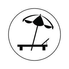 Sunbed on the beach icon, logo