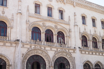 Beautiful architecture details in Jeronimos monastery, Lisbon