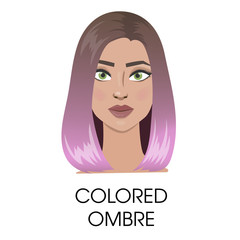 Ombre hair illustration.