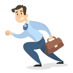 Isolated running businessman.