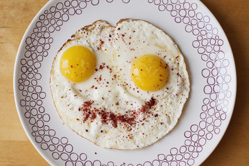 Fried eggs with a smile