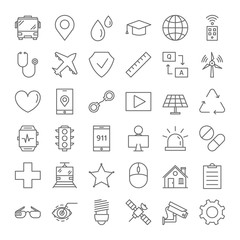 Smart city icons set.