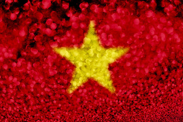 Vietnam flag glitter party celebration background