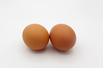 tow eggs isolated on white background
