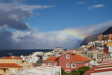 Rainbow over the sea.