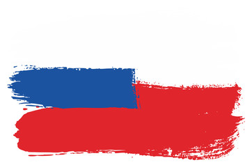Russia Flag & Poland Flag Vector Hand Painted with Rounded Brush