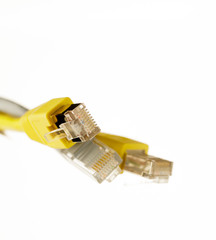 Telecommunication cable with yellow RJ45 plug
