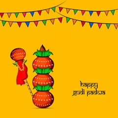 Illustration of elements for the occasion of Hindu festival Gudi Padwa