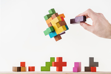 Concept of decision making process, logical thinking. Logical tasks. Conundrum, find the missing...