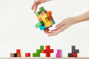 Concept of decision making process, logical thinking. Logical tasks. Conundrum, find the missing...