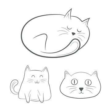 Hand drawn cats. Vector illustration.