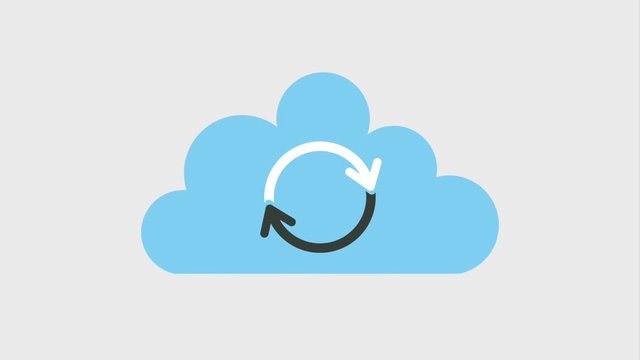 cloud computing storage refresh or sync arrows animation