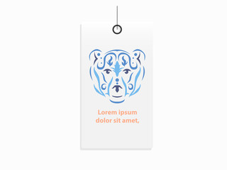 Tribal bear clothes label mock up