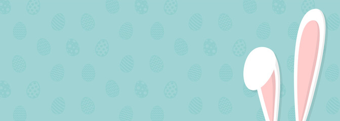 Easter - layout of a banner with bunny. Vector.