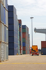 container, hafen, rotterdam, niederlande 