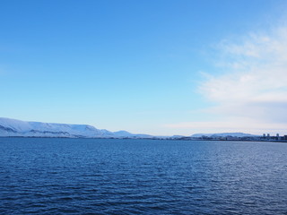 Winter sea of Reykjavik, Iceland