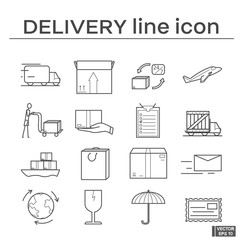 Set of line icons, delivery.