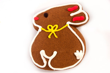 Easter ginger rabbit. Close-up. Celebration