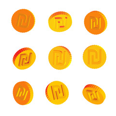 Golden Coins with Shekel Symbols