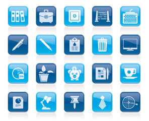 Business and office equipment icons - vector icon set 1