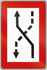 German inland water navigation sign - Cross fairway to the left