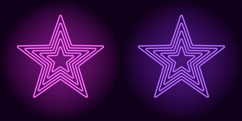 Neon purple and violet star