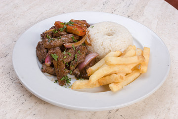 Peruvian food: lomo saltado.
