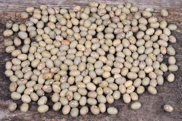 Green beans are scattered. Front view.	