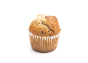Classic Banana Nut Muffins on a White Background