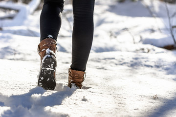 Walking in snow boots, winter fashion for women
