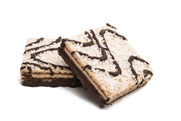 wafers with coconut chips isolated