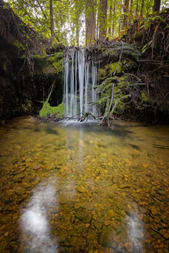 Small Waterfall in the Mountains of Northern California