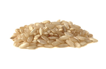 brown rice on a white background