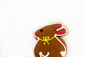 Easter ginger rabbit. Close-up. Celebration
