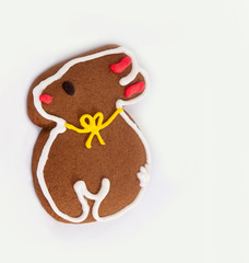 Easter ginger rabbit. Close-up. Celebration
